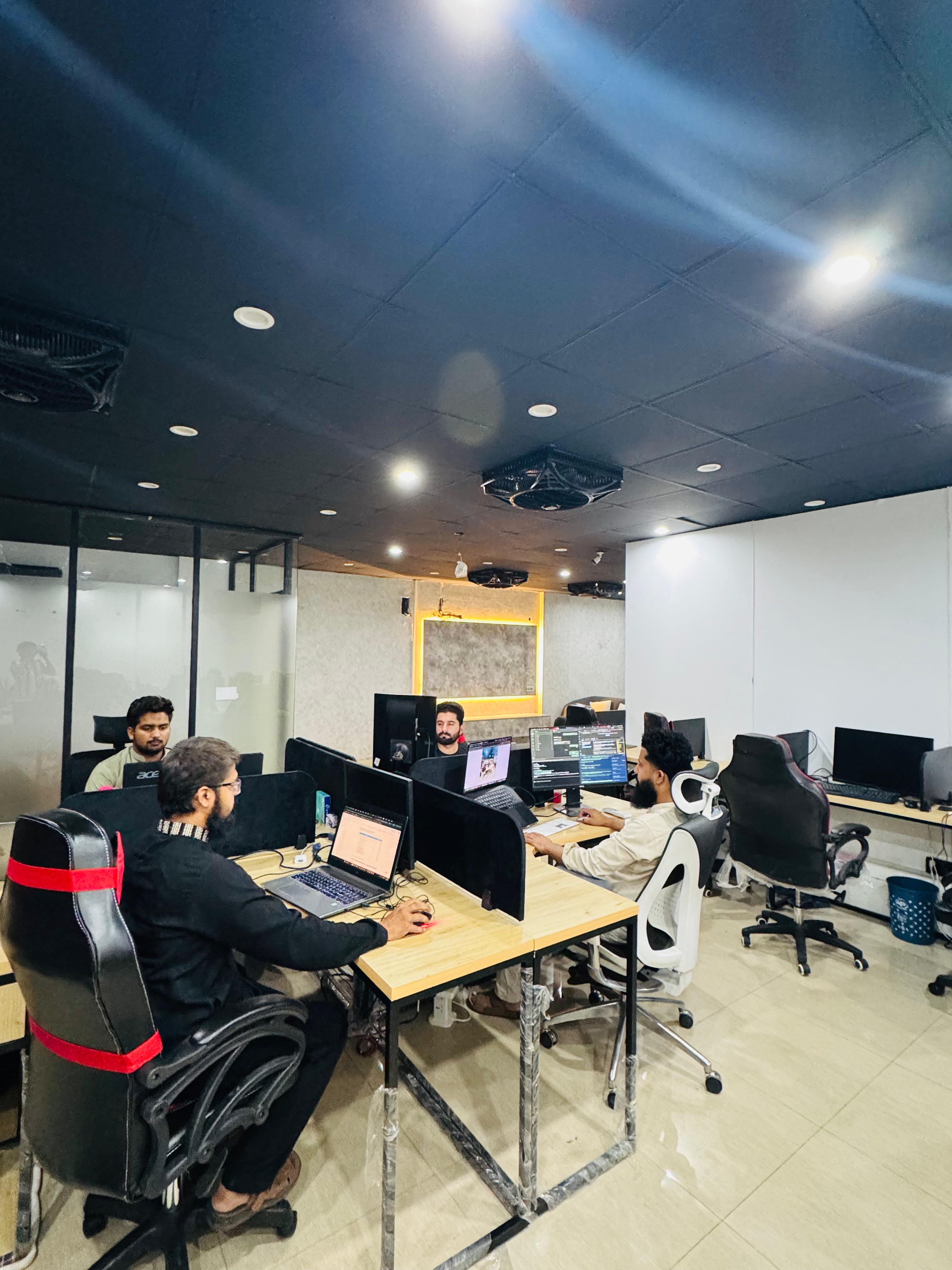 The CalendarJet team working from the Lahore office